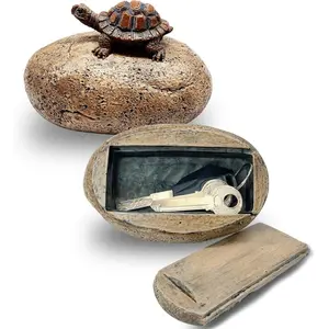 Waterproof Hidden Key Box - Outdoor Resin Key Hider for Garden/Yard, Secret Spare Key Storage, Discreet & Secure Home Access Solution