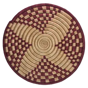 Medium Flat Handwoven Sisal Grass Decor Hot Plate | 12"