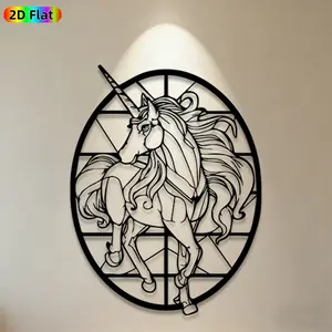 1pc Unicorn Metal Wall Art, Magical Unicorn Statue Mural, Ideal Gift for New Year, Easter, Fantasy Decor Enthusiasts, Rust-Resistant Metal Wall Decor Wall Sculptures, Perfect for Bedroom Wall & Garden Fence, Enchanting Home Decor