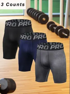 Compression Shorts Men 3 Pack Compression Underwear Spandex Running Shorts Workout Athletic Shorts
