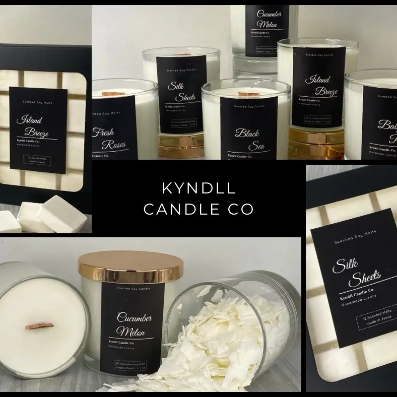 KYNDLL CANDLE CO Hand Poured Scented Soy Candles & Melts - Decorative Candles with Unique Scent Notes