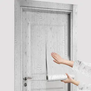 Simulated embossed wood grain door self-adhesive, PVC waterproof and stain-resistant, suitable for room, kitchen, living room, office door panel wall decoration, easy to install, 30.31 in* 78.7 in, Wall Panels Roll