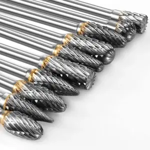 10 Pcs Die Grinder Bits Rotary File Rasp with 1/8" Shank Tool Accessories for Attachments Cutting Burrs Metal Grinding Engraving Porting Double Cut,Carbide Burr Set Compatible with Dremel Rotary Tool,Hand Tools Kits,Summervibes