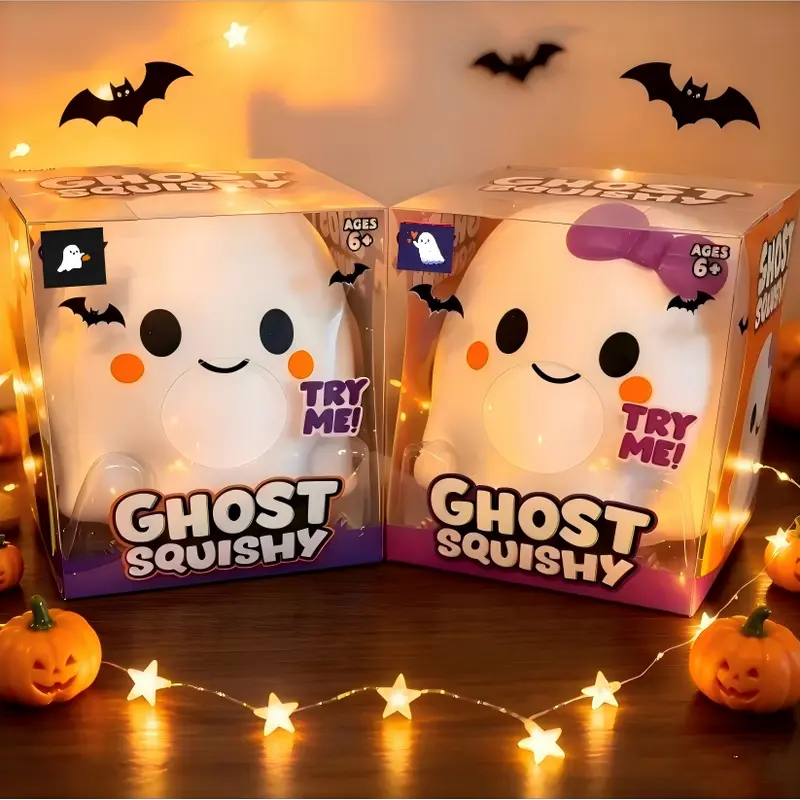 Halloween Ghost Squishy, Cute Halloween Decoration Ornament, Squeeze Stress Relief, Perfect for Halloween Decor, Birthday Gift, Halloween Gift