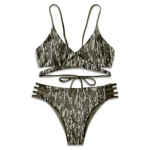 Women camo swim suit, 2pcs women swim wear beach, wear bathing suit women bikini, Gift For Girlfriend, Trendy Swimwear, Summer 2025 MK15043