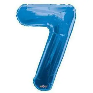 Number 7 Blue Foil Balloon 34" in each. 19669-34