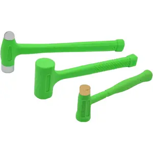3 count Deadblow Hammer Set - 12 oz Brass Hammer, 1 lb Ball Peen Hammer, 1/2 lb Deadblow Mallet - Metal Shaping - Home, Garage, Workshop