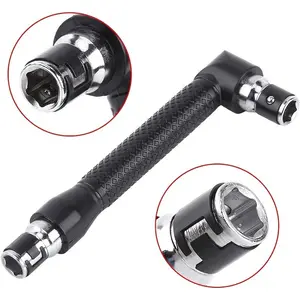 1 double-ended L-shaped mini socket wrench, telescopic handle Multipurpose screwdriver, 90-degree right-angle screwdriver adapter utility tool, suitable for manual maintenance and DIY work.
