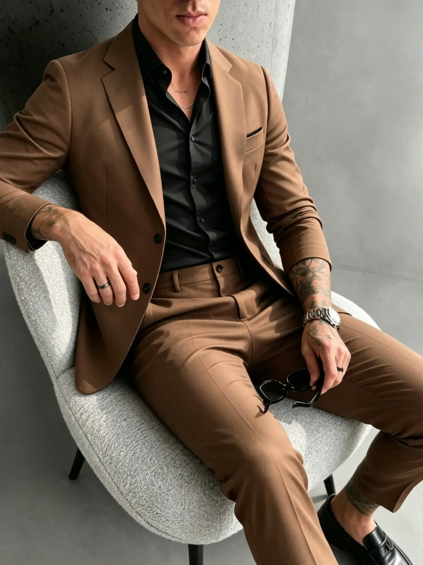 Men's Slim-Fit Blazer Set, Suit, Formal Suit Ensemble, Formal Attire, Business Formal Wear, Business Work Clothes, High-Density Wrinkle-Resistant Fabric, Perfect for Office, Events, Daily Wear
