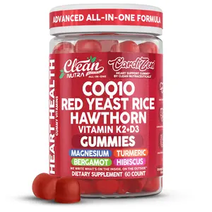 Clean Nutra CoQ10, Red Yeast Rice, Hawthorn, Magnesium & Antioxidant Botanicals for Circulatory & Wellness Support Gummies – CardiZen