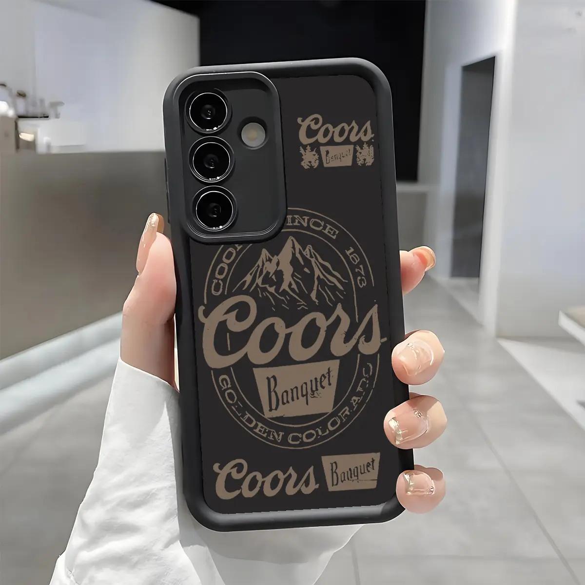 Vintage COORS Letter TPU Smartphone Case for Samsung Galaxy Series, Raised Bezels Camera Shield, Enhanced Shockproof, Flash-Compatible, Skin-Friendly Soft Cover for S21-S26 Ultra/Plus/FE, A13-A17, A33-A36, A52-A54, Note20 Wireless Accessories