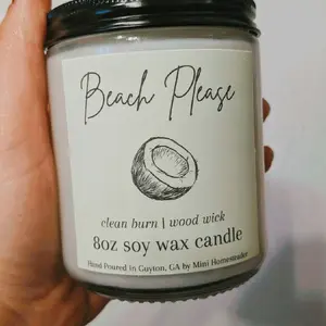 Name 8oz Soy Wax Wood Wick Candle for Aromatic Home Fragrance - Eco-Friendly and Long-Lasting