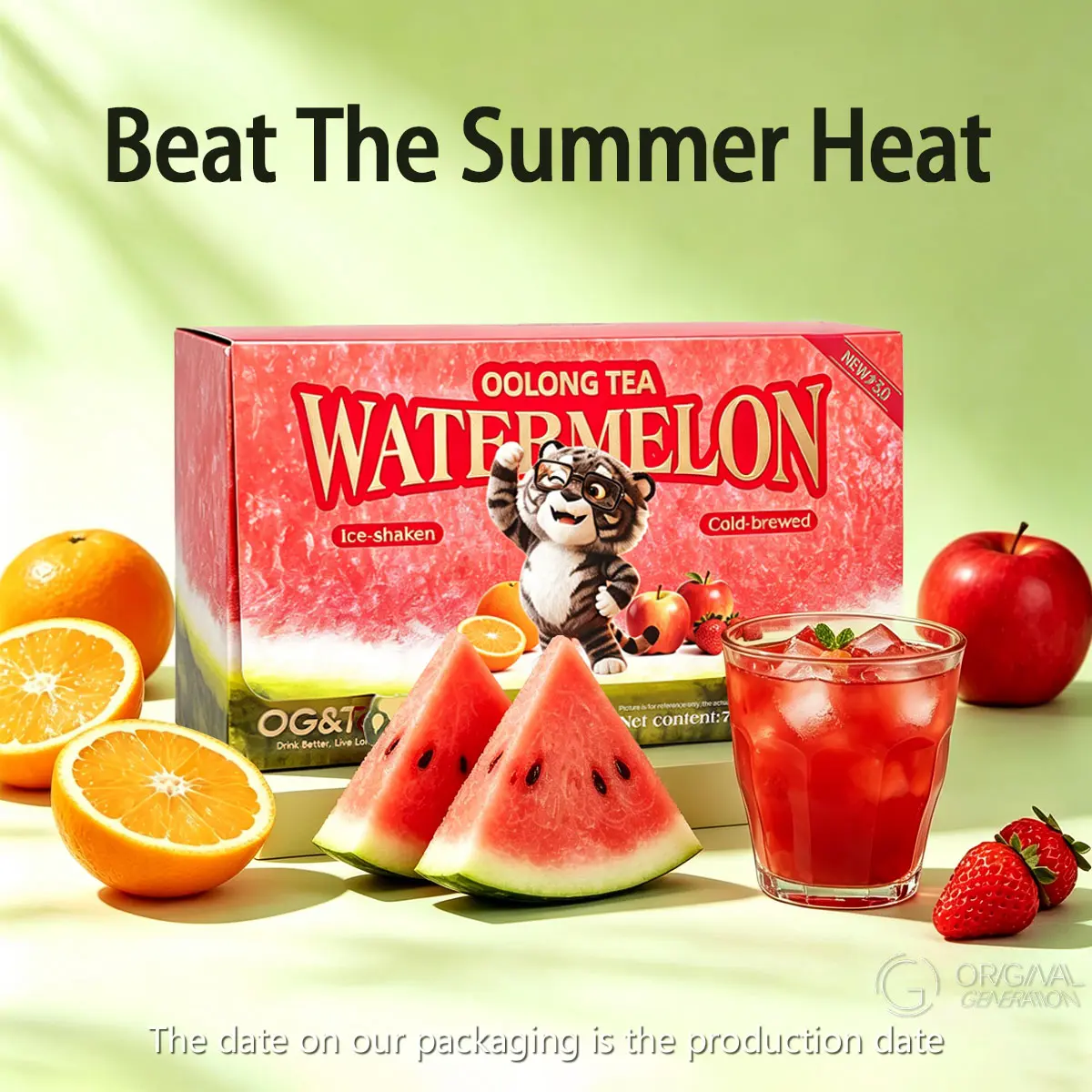 OG | Newly Upgraded 3.0 |  Summer Limited Edition Watermelon Oolong Tea with Dragon Fruit Mango Sweet Orange Strawberry Apple