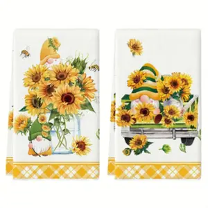 Sunflower Dwarf Theme Kitchen Towels Set, Dish Drying Cloths, Hand Towels, Kitchen Decor, Neighbors Gift, Moving Gift, Mom Gift, Friend Birthday Gift