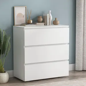 Modern 3-Drawer Dresser Chest, Wooden Dresser Tower with Wide Storage Space, Dresser Closet for Nursery Living Room Bedroom Hallway