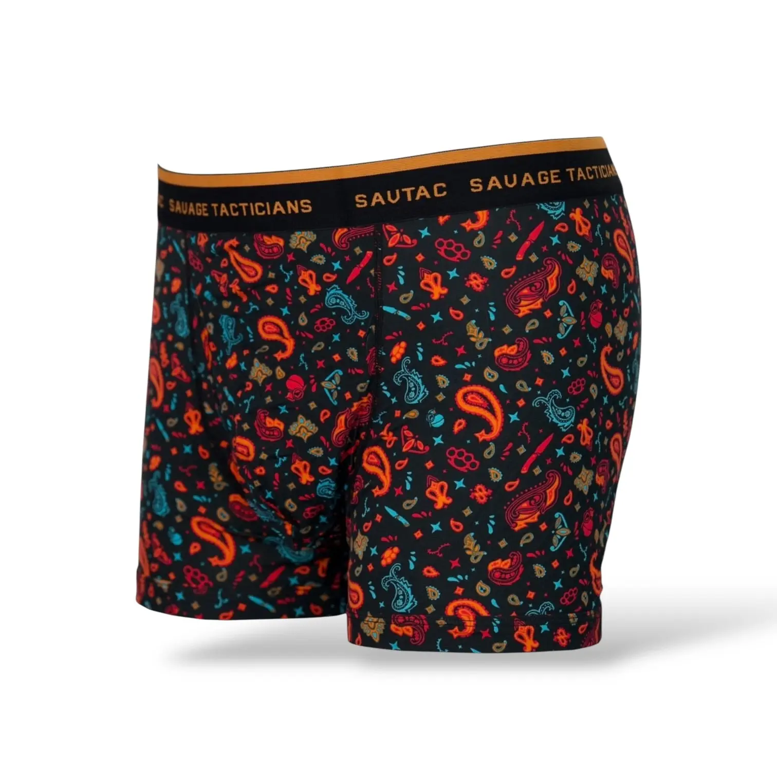 Men's Comfy Modal Soft Paisley Party Trunk Underwear Brief, Menswear Underwear for Daily Wear, Knitted, Edc Pouch, Briefs, Side Fly