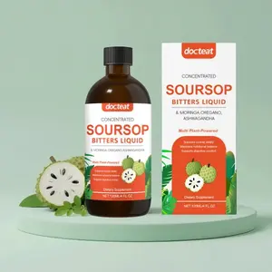 Docteat Soursop Bitter Liquid for Intestinal Cleansing Detoxification Digestive Health Immunity Boost with Moringa Oregano Indian Ginseng & Soursop Leaves