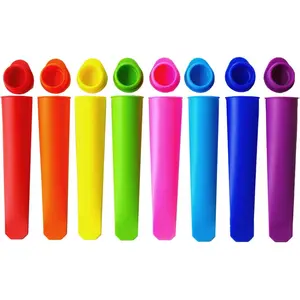Silicone Ice Pop Molds,Popsicle Maker Molds,8 Vibrant Colors,Set of 8