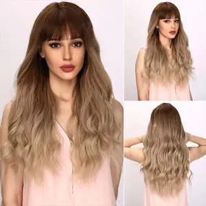 SMILCO/26-inch | Ombre Gold Loose Wave with Bangs | SM6096