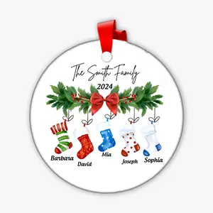 Ceramic Ornaments For Family, Custom Ornaments Family Christmas Gifts sublimation ornaments
