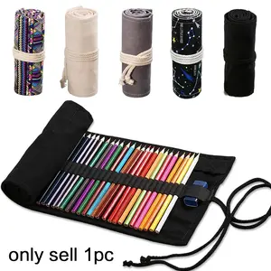 Portable Roll Up Pencil Case, 1 Count Large Capacity Pencil Wrap, Pencil Bag, Stationery Storage Bag for Office School Student Artist, Office Stationery Supplies