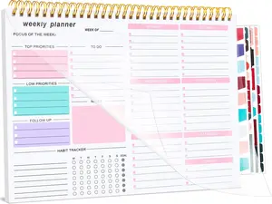 Weekly To Do List Notepad, 8.5''x11'' Weekly Desk Planner with 52 Tear Off Sheets Undated Weekly Planner Habit Tracker & Productivity Organizer for Home and Work, Pink
