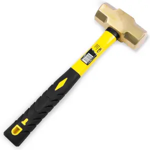 Stark USA 3LBS Forged Solid Brass Sledge Hammer Non Sparking Fiberglass Case