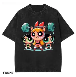 Cute Powerpuff Girls 2026 Washed Tee For Family Matching, Anime Character Girl Power Vintage Cotton Shirt Full Size Gift, Apparel Made In The USA		