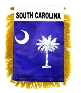 4x6 in Double-Sided Polyester South Carolina State Flag Mini Banner with Glass-Plastic Hanger, Home Party Festive Decor Backdrop Window Flag