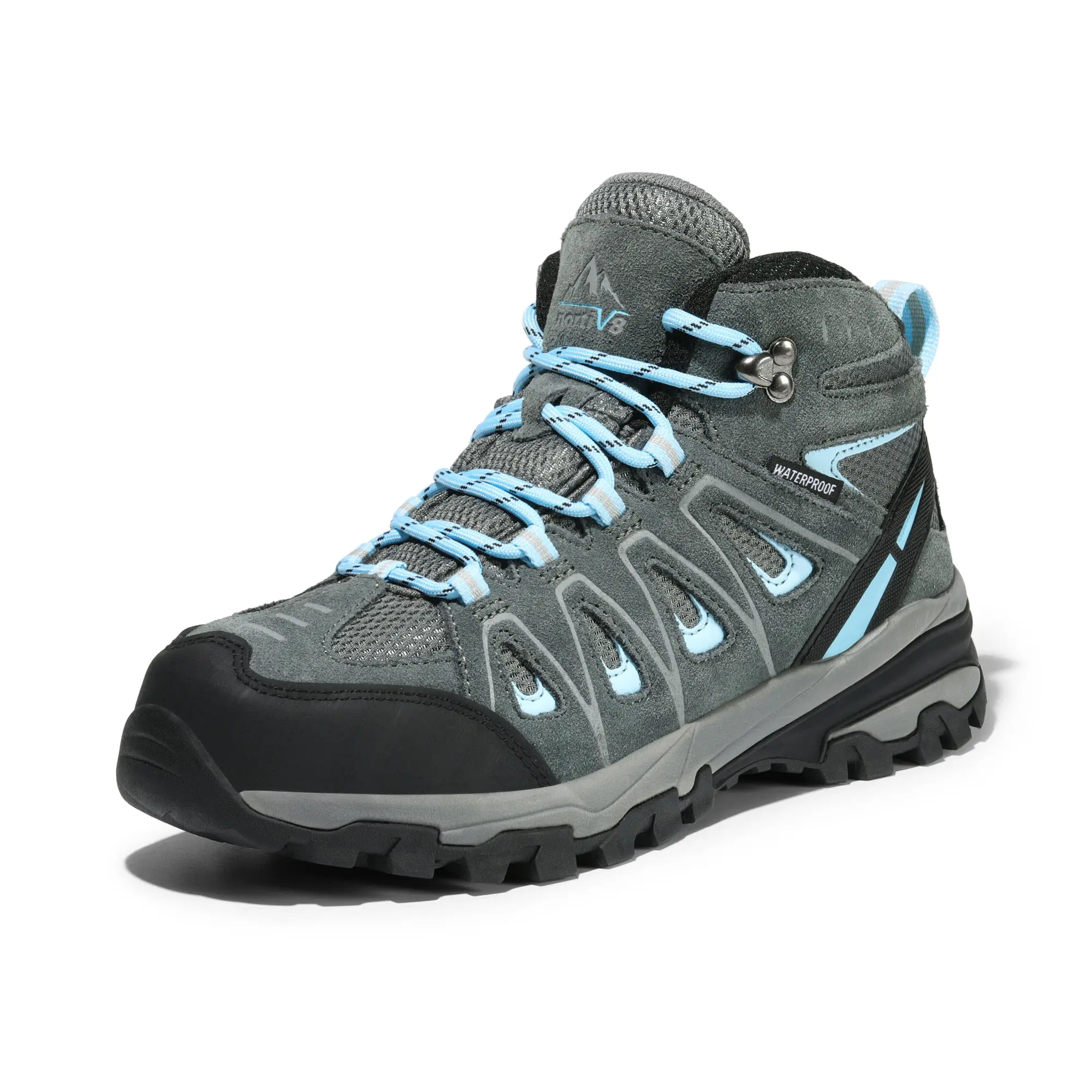 NORTIV 8 Women's Wide Suede Hiking Boots - Waterproof Lightweight Hiking Footwear with Cushioned Ankle Support, Women's Shoes for Climbing Trekking, Climbing Trekking Shoes, Outdoor Hiking Shoes, Fishing