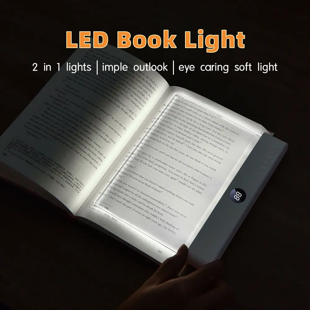 Rechargeable LED Book Light, Transparent Page Reading Lamp with 3 Color Modes & Timer, Dimmable Full-Page Light for Night Reading, Portable Gift for Book Lovers (Pink) campingessentials