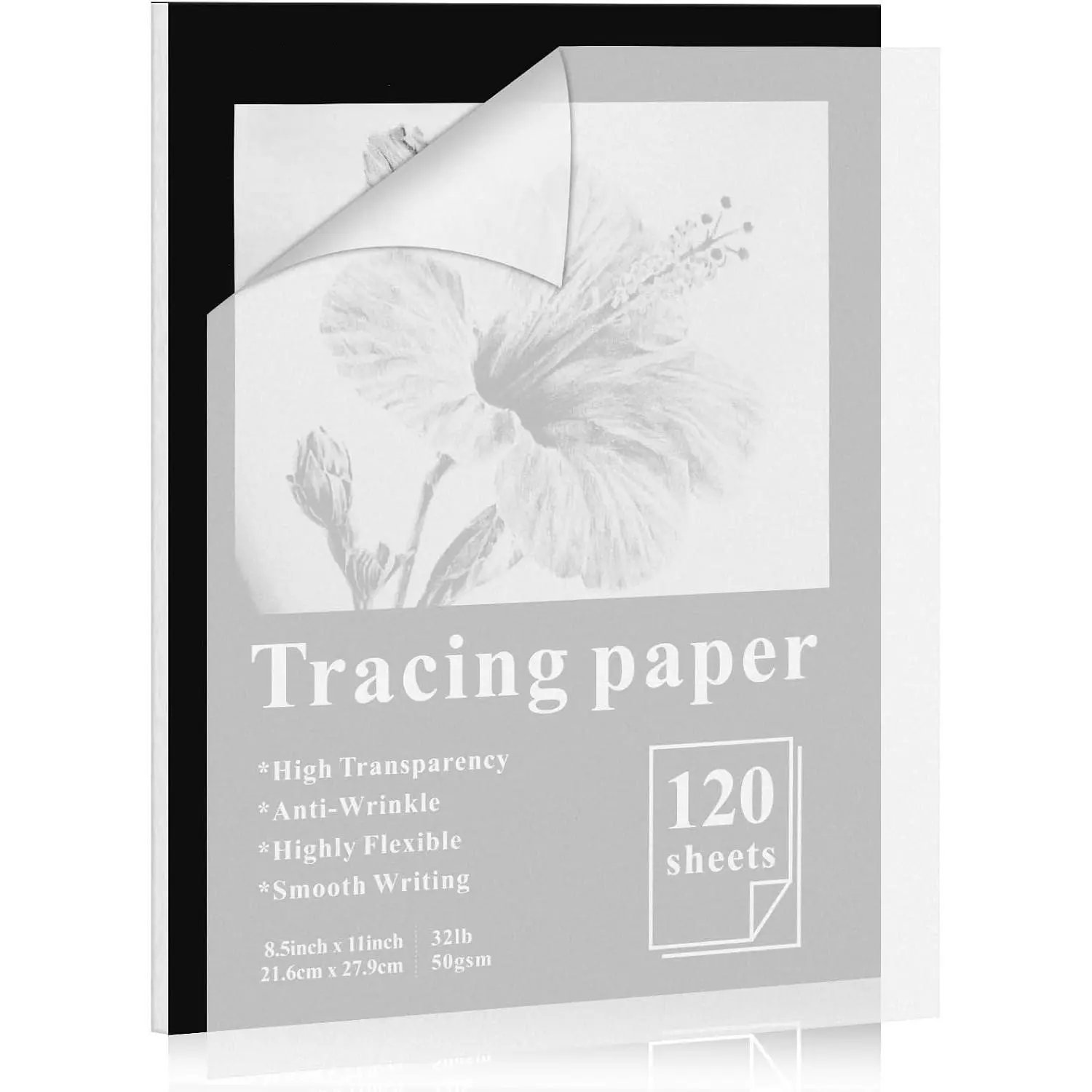120 Sheets Tracing Paper for Drawing, 8.5”x 11” Trace Paper, Translucent Vellum Paper Tracing Paper Pad, Tracing Pad for Sketching, Preliminary Drawing, Overlaying Images Tracing