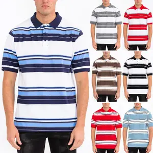 Men's Striped Pique Polo Shirt Old School Midweight - 9 Colors Men's Striped Pique Polo Shirt Old School Midweight - 9 Colors