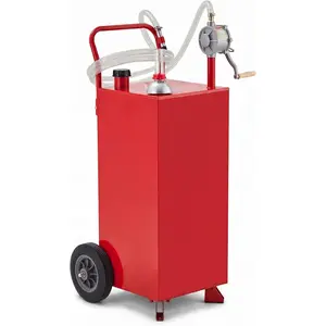 Garvee Heavy-Duty Fuel Caddy with Manual Pump – Portable Gasoline & Fuel Transfer and Storage Tank for Cars, Lawn Mowers, ATVs, Boats – Rugged Outdoor Fuel Solution – Black – 30/35/50 Gallons