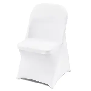 White Stretch Spandex Chair Covers For Folding Chairs - 30 Piece Set, Universal Washable Slipcovers Protector, Removable Chair Seat Covers For Wedding, Party, Dining Room, Banquet Event Decor, Easy Fit, Reusable