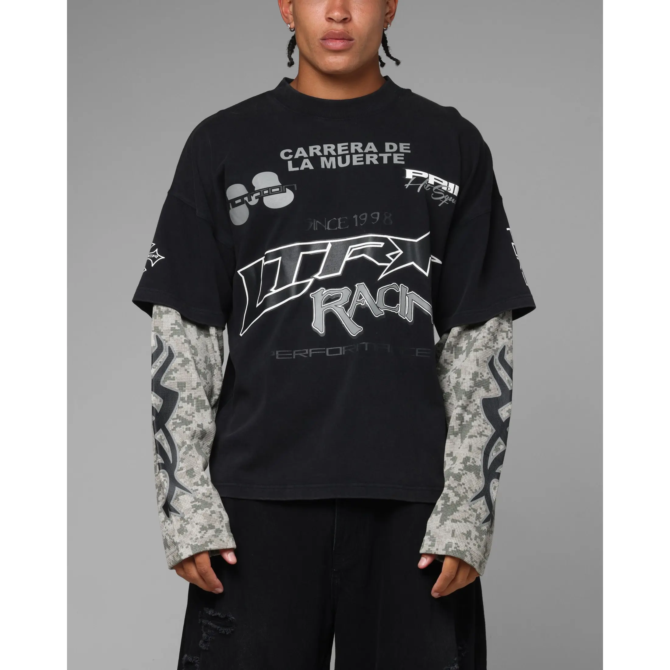 Loiter Performance Layered Long Sleeve T-Shirt Black