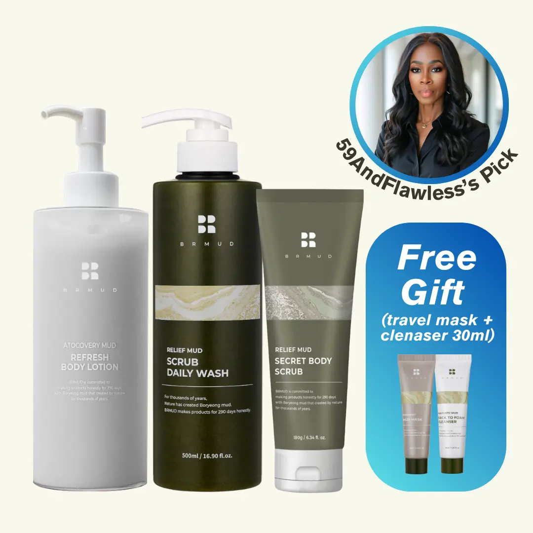 [Official Shop] BRMUD @59AndFlawless’s Body Reset Care Set (3-Step) – Body Wash + Body Scrub + Body Lotion | Smooth & Clear Body Routine + Free Travel Kit