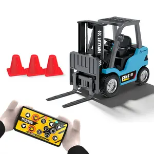 Mini Alloy Forklift 1:64 Scale, 2.4GHz Remote Control, Adjustable 3-Speed, USB Rechargeable, Dual Mode, Birthday Gift for Kids