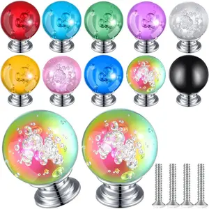 20 Pcs Crystal Drawer Pulls Cabinet Knobs 30mm Dresser Knobs for Dresser Drawers Bookcase Wardrobe(Multicolored,Stylish Style)