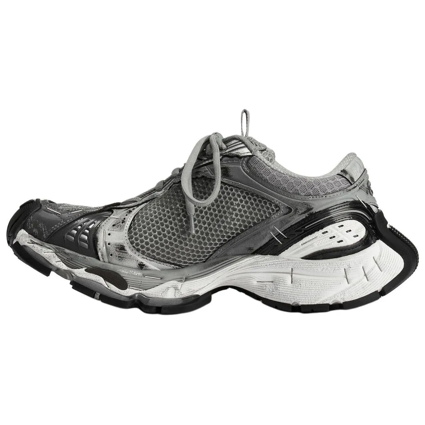 Women's Balenciaga Stapler Low-Top Lace-Up Dad Sneakers - Gray Casual Footwear, House White Running Sports Shoes with Maison Mihara Verifiable Credentials & Global Authentication Support, Walking Shoes
