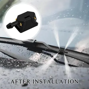 2 Pcs Front Windshield Washer Nozzles Arm Mounted 4 Hole Spray Jets Straight Pillar Sprayer for Car Truck SUV