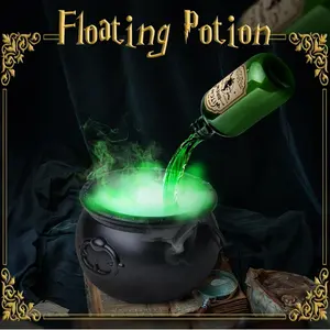Magic Floating Potion Bottle - Halloween Fog Cauldron with LED Lights, Witch Bowl for Party Decor & TikTok Videos