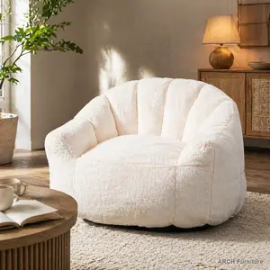 Large-Size Adult Bean Bag Chair - High-Density Foam Pre-Filled, Armrest-Equipped, Removable Zip Cover - Indoor Living Room Bedroom Furniture Sofa