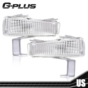 Fit For 1980-1990 Chevrolet Caprice Clear Bumper Turn Signal Light Left+Right Side Lights