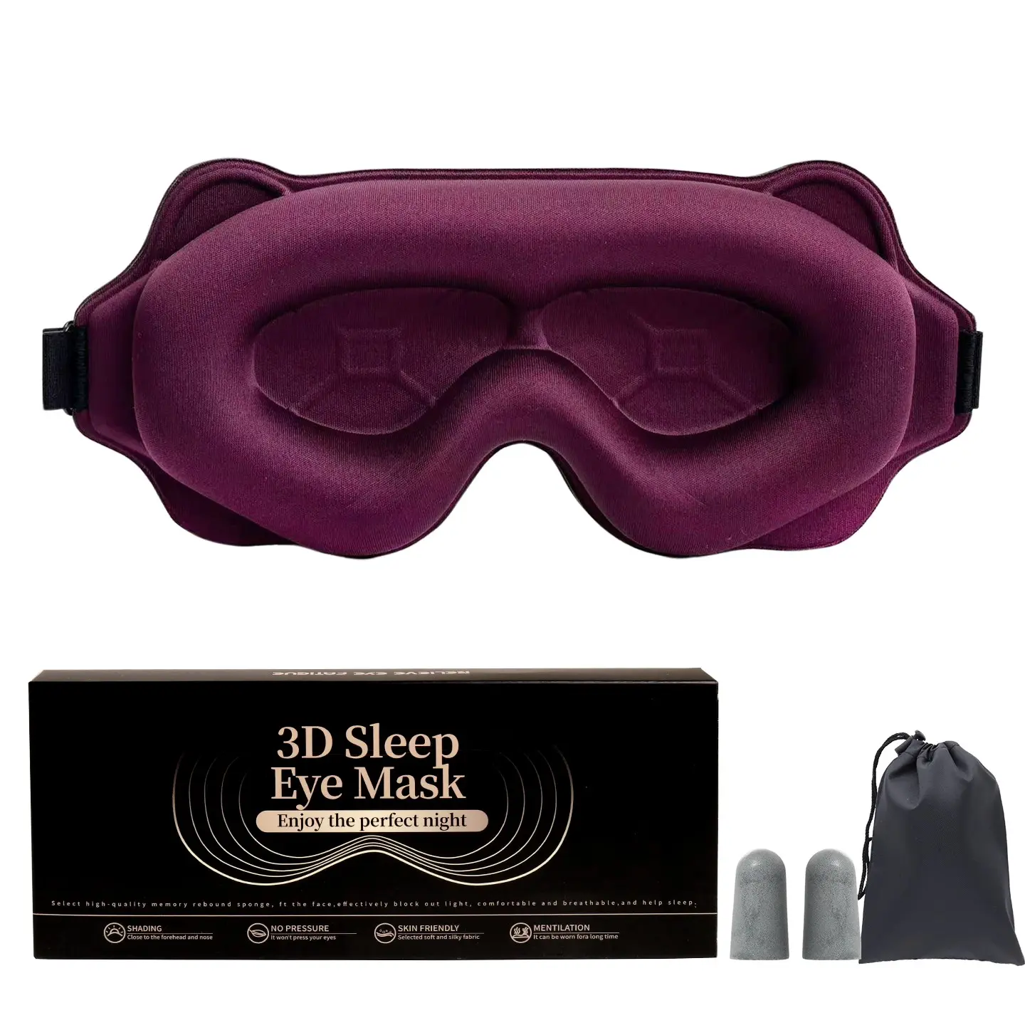 3D sleep eye mask, Eyemasks For Sleeping, designed to extend eyelashes, with adjustable shoulder straps for molded masks at night, and a 100% light blocking eye mask, suitable for travel, yoga, and napping