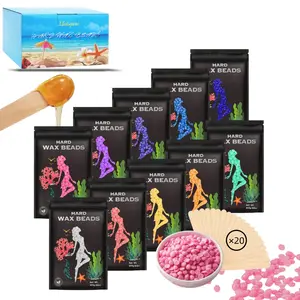 Hair Removal Wax Beads 2.2lb (1000g), Hard Wax Beads for Whole Body, Painless Hair Removal Wax Bead Set for Women and Men, 10 Flavours, Contains 20 Wax Sticks  wax Infused Hard Wax Beads Coconut  Hard Wax Beads Refill Waxing waxing kit Smooth Cosmetic
