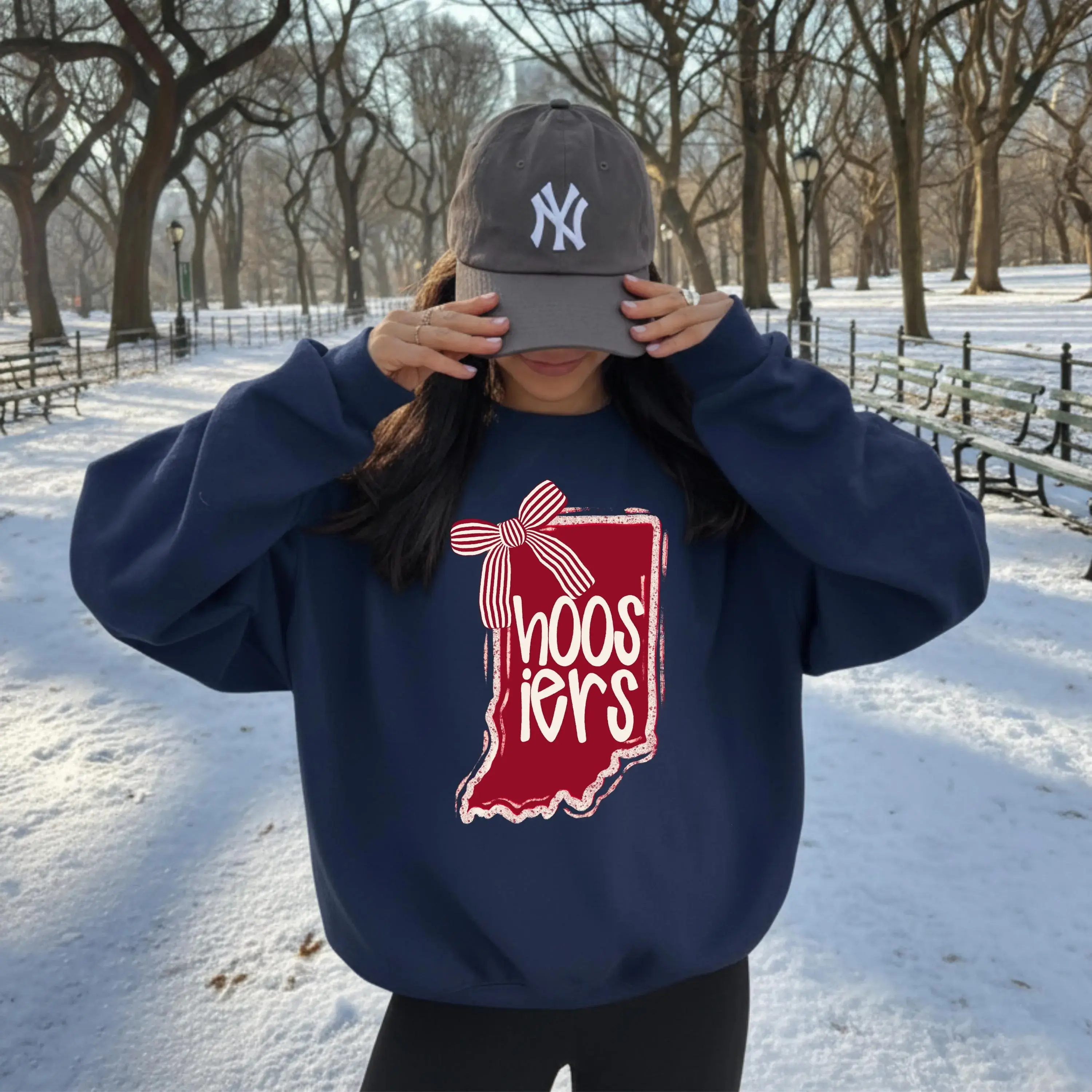 Indiana Hoosiers Sweatshirt, IU Hoosiers Sweatshirt, Indiana State Pride Sweatshirt, Gameday Apparel, Cute Coquette Bow Indiana Sweatshirt