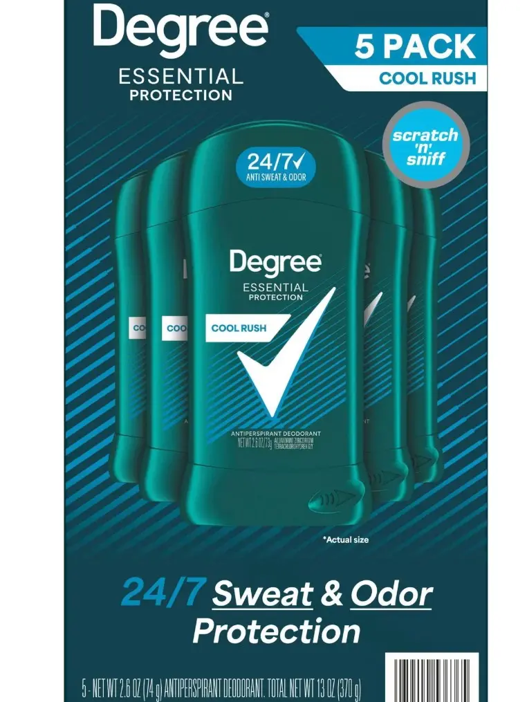 5 PACK - Men's Degree Cool Rush Deodorant - 5-Pack, 2.6 oz Each
