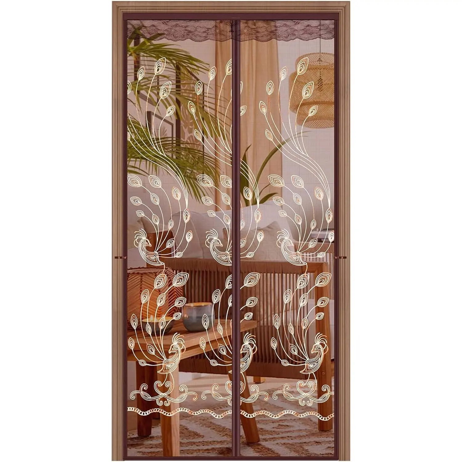 Magnetic Screen Door for Sliding Doors - Front, Back Patio, Balcony Mesh Curtain With Magnet Closure - Hands Free, Bug Free Heavy Duty Partition (33.5 * 83 Inch)