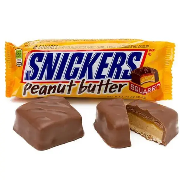 Snickers Peanut Butter Squared Candy Bars: 18-Piece Box Snickers Peanut Butter Squared Candy Bars: 18-Piece Box